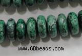 CPT224 15.5 inches 7*15mm faceted rondelle green picture jasper beads