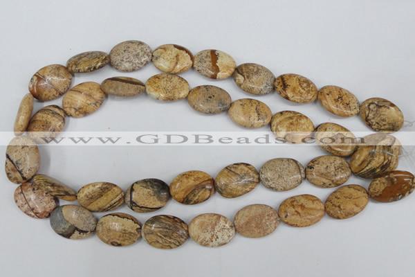 CPT252 15.5 inches 15*20mm oval picture jasper beads wholesale