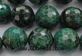 CPT304 15.5 inches 18mm faceted round green picture jasper beads