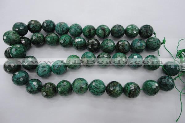 CPT304 15.5 inches 18mm faceted round green picture jasper beads