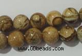 CPT454 15.5 inches 12mm round picture jasper beads wholesale