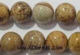 CPT457 15.5 inches 18mm round picture jasper beads wholesale