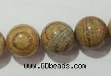 CPT458 15.5 inches 20mm round picture jasper beads wholesale