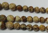 CPT510 15.5 inches 6mm – 14mm faceted round picture jasper beads