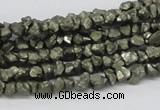 CPY01 16 inches 6mm nugget pyrite gemstone chip beads wholesale