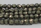 CPY04 16 inches 6mm faceted round pyrite gemstone beads wholesale