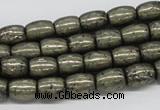 CPY09 16 inches 8*10mm drum-shaped pyrite gemstone beads wholesale