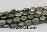 CPY11 16 inches 6*8mm oval pyrite gemstone beads wholesale