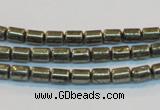 CPY120 15.5 inches 4*6mm tube pyrite gemstone beads wholesale