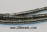 CPY125 15.5 inches 4*6mm tube pyrite gemstone beads wholesale