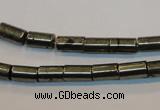 CPY127 15.5 inches 5*8mm tube pyrite gemstone beads wholesale