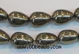 CPY133 15.5 inches 10*14mm teardrop pyrite gemstone beads wholesale