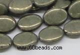 CPY14 16 inches 13*18mm oval pyrite gemstone beads wholesale