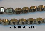 CPY142 15.5 inches 8*10mm rice pyrite gemstone beads wholesale