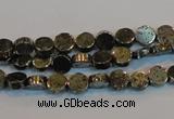 CPY150 15.5 inches 6mm coin pyrite gemstone beads wholesale