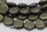 CPY17 16 inches 12mm coin pyrite gemstone beads wholesale