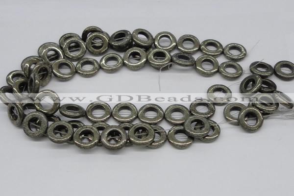 CPY19 16 inches 20mm donut pyrite gemstone beads wholesale