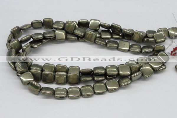 CPY21 16 inches 10*10mm square pyrite gemstone beads wholesale