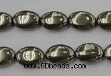 CPY232 15.5 inches 10*14mm oval pyrite gemstone beads wholesale