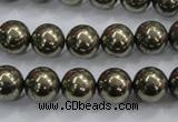 CPY24 16 inches 12mm round pyrite gemstone beads wholesale