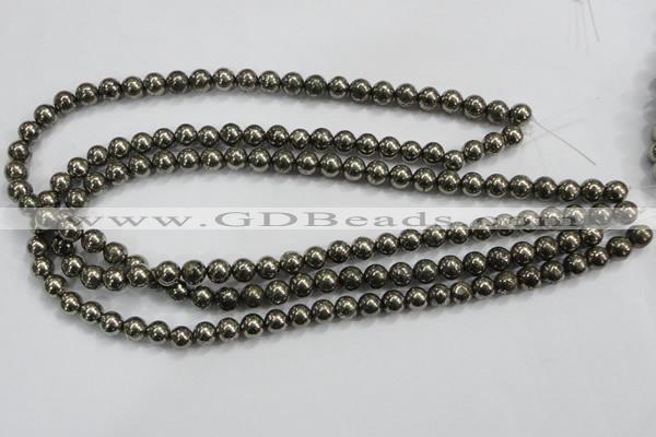 CPY25 16 inches 14mm round pyrite gemstone beads wholesale