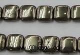 CPY251 15.5 inches 12*12mm square pyrite gemstone beads wholesale