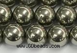 CPY262 15.5 inches 8mm round pyrite gemstone beads wholesale