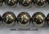 CPY28 16 inches 20mm round pyrite gemstone beads wholesale