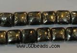 CPY316 15.5 inches 10*10mm square pyrite gemstone beads wholesale