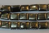 CPY320 15.5 inches 8*10mm rectangle pyrite gemstone beads wholesale