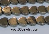 CPY332 15.5 inches 10*10mm heart pyrite gemstone beads