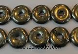 CPY337 15.5 inches 14mm donut pyrite gemstone beads wholesale