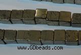 CPY352 15.5 inches 8*8mm cube pyrite gemstone beads wholesale