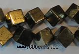 CPY358 15.5 inches 10*10mm cube pyrite gemstone beads wholesale