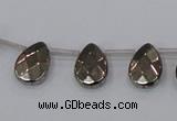 CPY377 Top drilled 10*14mm briolette pyrite gemstone beads