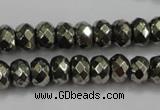 CPY39 16 inches 3*6mm faceted rondelle pyrite gemstone beads wholesale