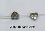 CPY393 Top drilled 8*8mm faceted heart pyrite gemstone beads wholesale