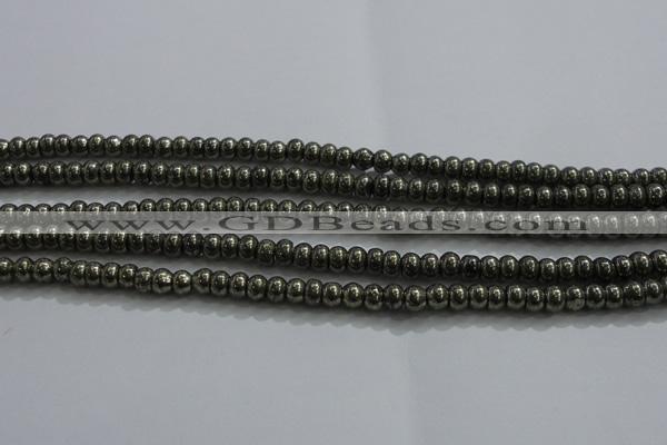 CPY421 15.5 inches 2.5*4mm rondelle pyrite gemstone beads