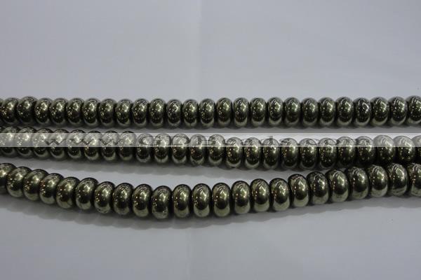 CPY424 15.5 inches 6*10mm rondelle pyrite gemstone beads