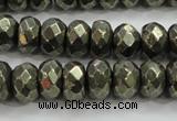 CPY429 15.5 inches 5*8mm faceted rondelle pyrite gemstone beads