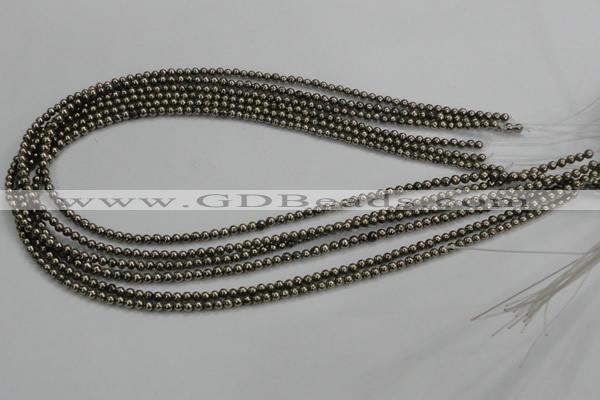 CPY46 16 inches 6mm round pyrite gemstone beads wholesale