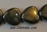 CPY54 16 inches 16*16mm heart pyrite gemstone beads wholesale