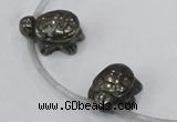 CPY558 Top drilled 13*18mm tortoise pyrite gemstone beads