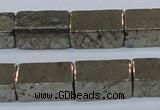 CPY594 15.5 inches 10*20mm cuboid pyrite gemstone beads