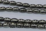 CPY596 15.5 inches 4*6mm rice pyrite gemstone beads wholesale