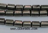 CPY608 15.5 inches 6*9mm tube pyrite gemstone beads