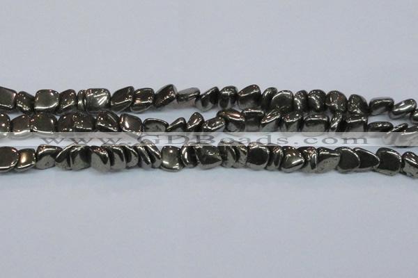 CPY623 15.5 inches 8*9mm - 9*10mm nuggets pyrite gemstone beads