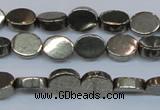 CPY640 15.5 inches 6*8mm oval pyrite gemstone beads wholesale