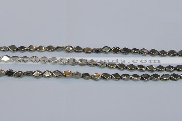 CPY651 15.5 inches 6*8mm pyrite gemstone beads wholesale