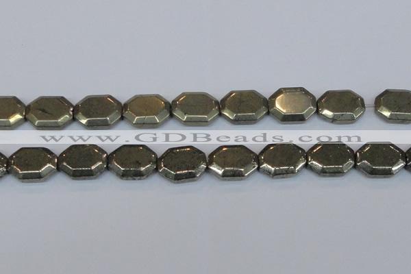 CPY655 15.5 inches 15*20mm octagonal pyrite gemstone beads